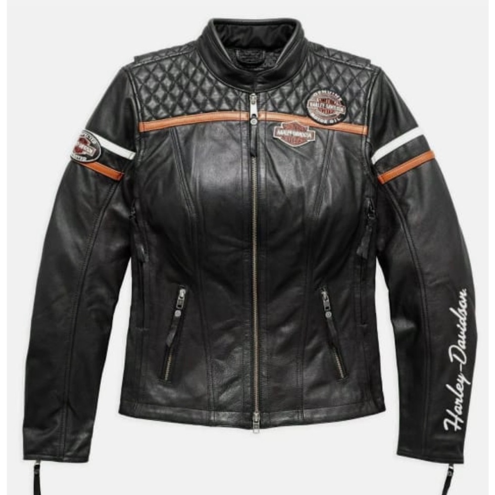 Harley-Davidson 100% Leather Miss Enthusiast H-D Triple Vent Racing-style Jacket